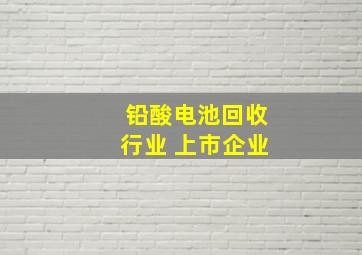 铅酸电池回收行业 上市企业